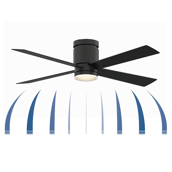 Fanimation Kwartet 52-in Black Color-changing Integrated LED Indoor/Outdoor Flush Mount Ceiling Fan with Light and Remote (4-Blade) - Image 8