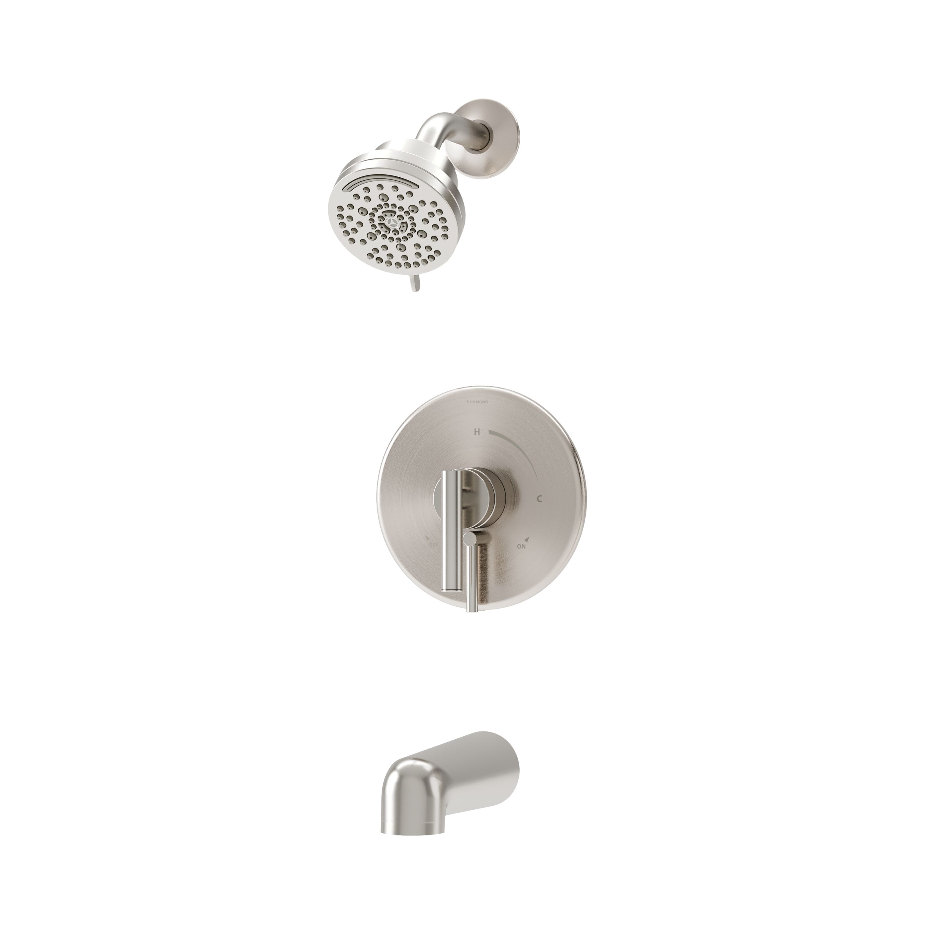 Dia Satin Nickel 1-handle Multi-function 3.94-Inches Round Bathtub and shower Faucet
