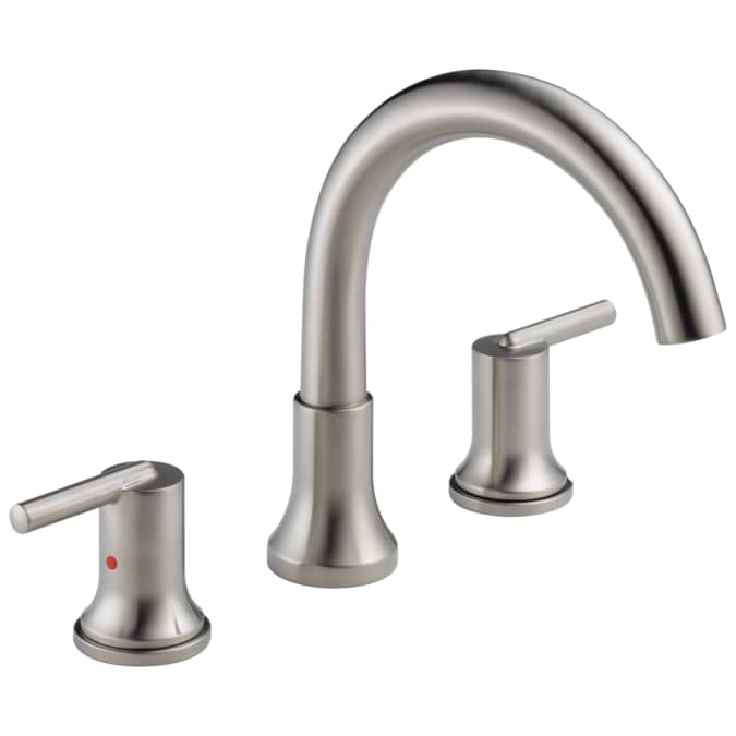Delta Trinsic Stainless 2-handle Deck-mount Roman High-arc Bathtub Faucet