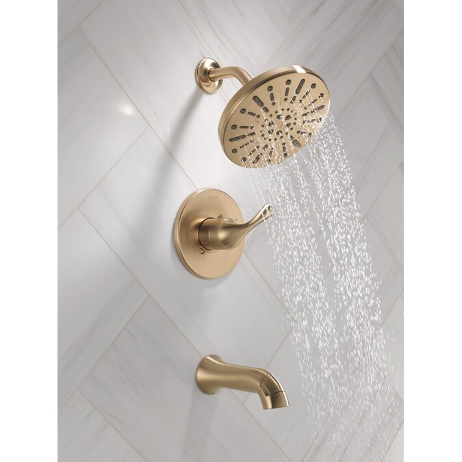 Delta Eldren Champagne Bronze 1-handle Multi-function Round Bathtub and Shower Faucet - Image 13