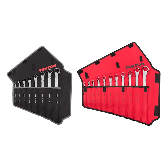 TEKTON 19-Piece Set 12-point (Sae) and Metric Offset Box End Wrench Includes Soft Case