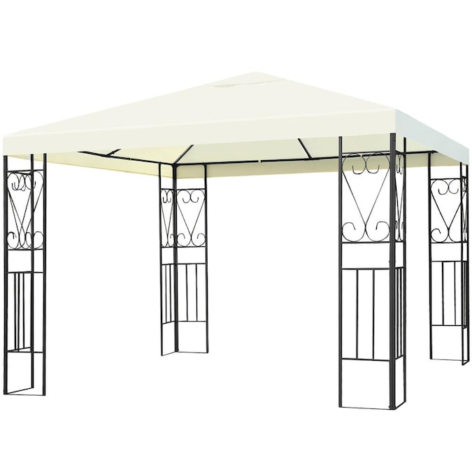 Costway 10-ft x 10-ft Square Beige Party Canopy