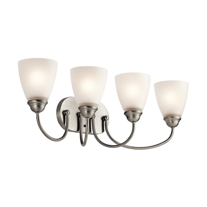 Kichler Jolie 28-in 4-Light Brushed Nickel Transitional Vanity Light