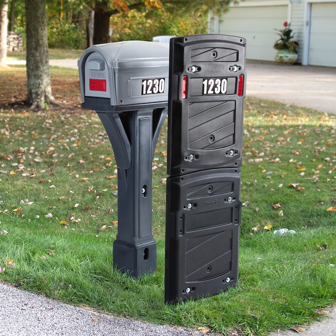 Simplay3 Total Defense Mailbox Shield - Black Post-Mount Mailbox Cover with Address Numbers and Reflective Decals - Image 3