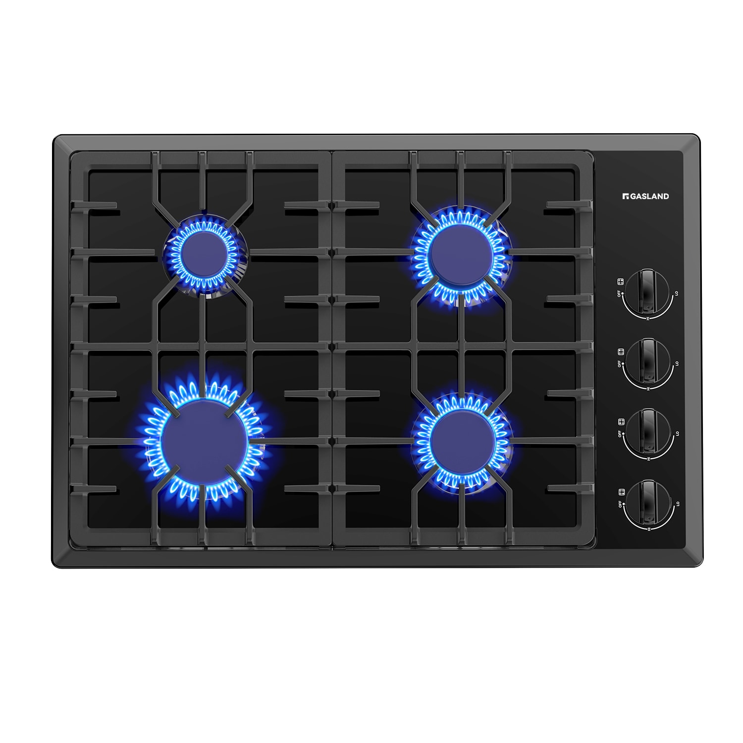 Gas Stovetop 30-in 4 burners Black Gas Cooktop