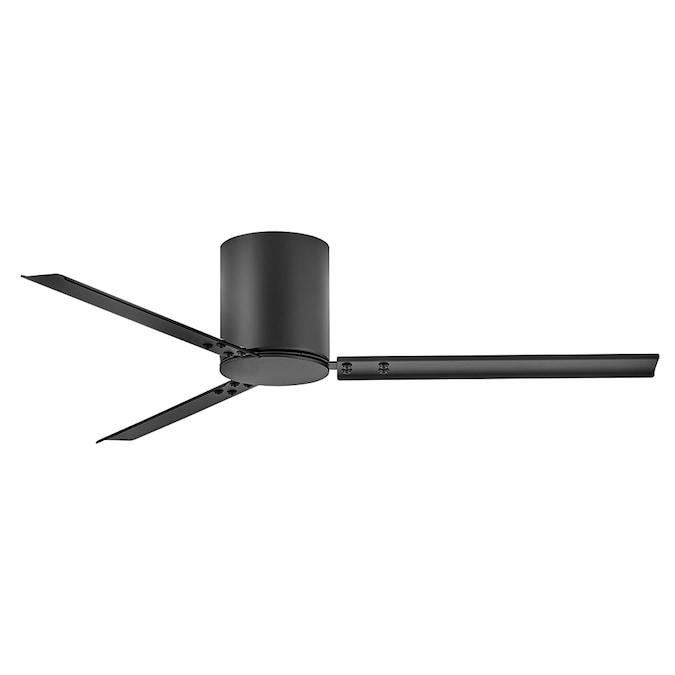 Hinkley Indy Flush 58-in Matte black Indoor/Outdoor Flush Mount Smart Ceiling Fan and Remote (3-Blade)