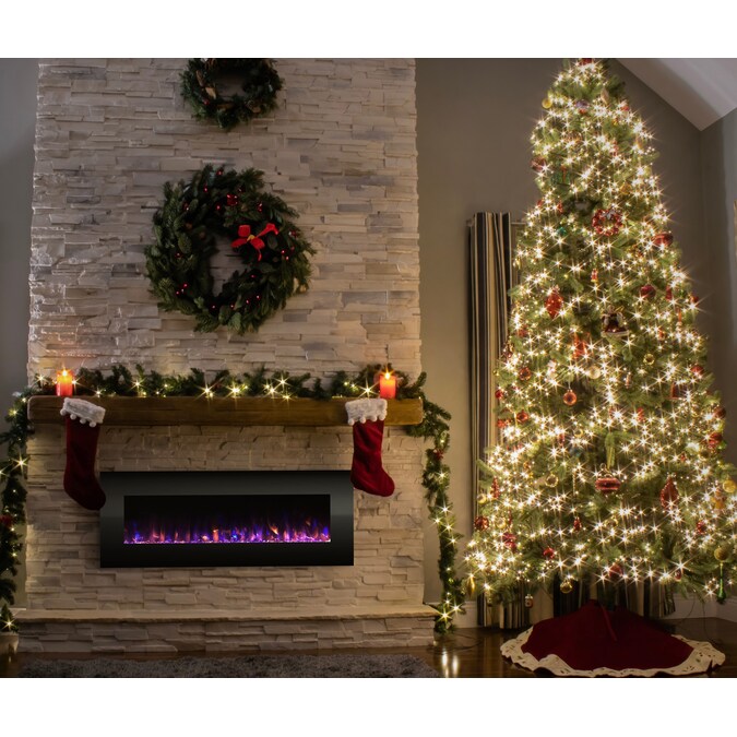 Hastings Home 54-in W Black LED Wall-mount Electric Fireplace with Remote Control Included - Image 6