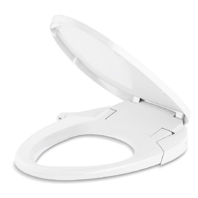 ER PureWash M300 White Elongated Bidet Toilet Seat with Dual-Function Wand and Self-Cleaning Feature