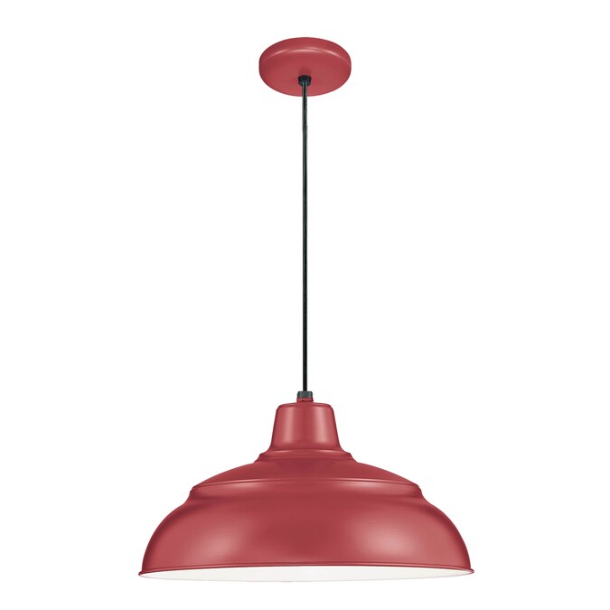 Millennium Lighting R Series Satin Red Industrial Dome Outdoor Hanging Pendant Light