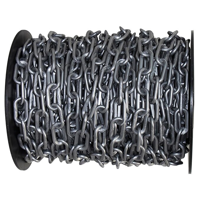 Mr. Chain 1 in (#4, 25Mm) X 250 Ft Silver Plastic Barrier Chain On A Reel