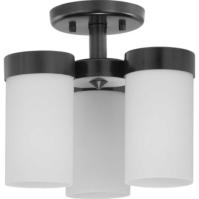 Progress Lighting Elevate 3-Light 11.75-in Matte Black Semi Flush Mount Light