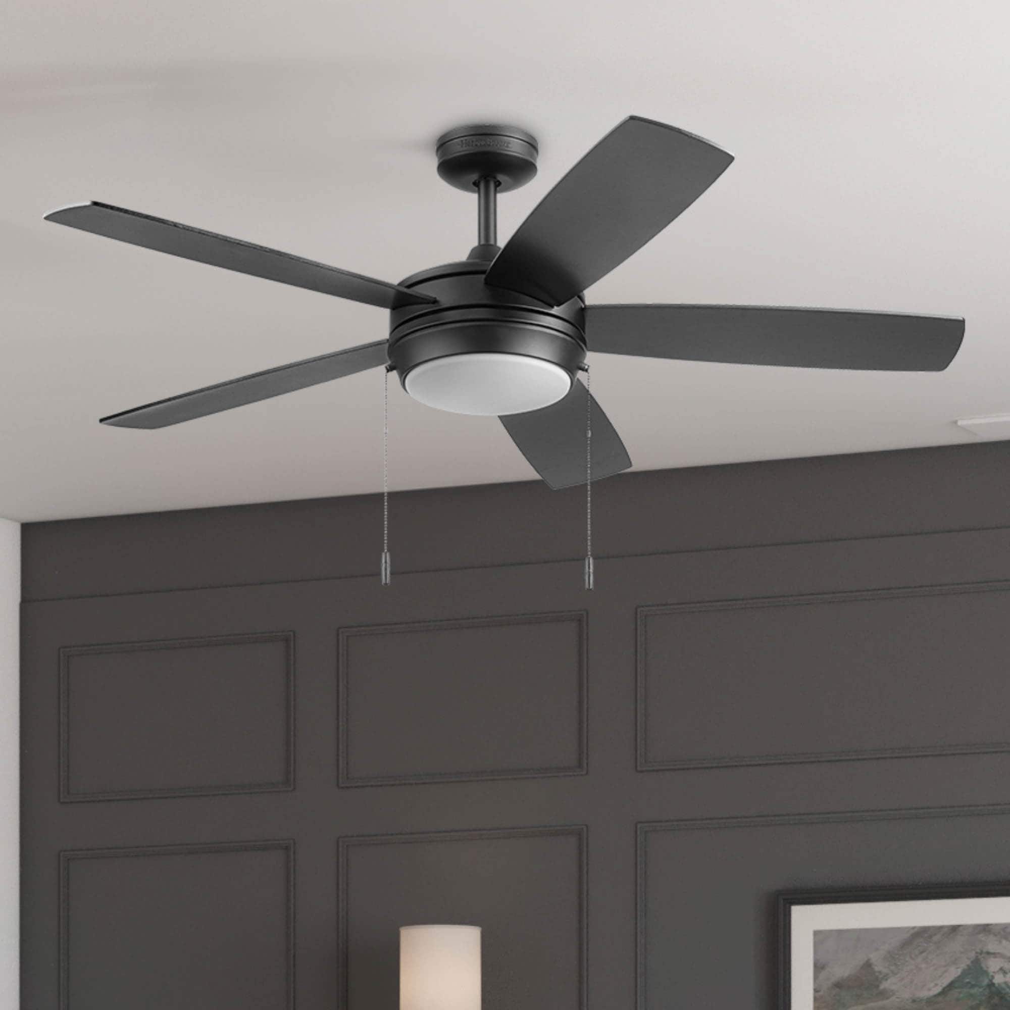 Brenthaven 52-in Color-Changing Integrated LED Matte Black with Matte Black/Mocha Blades Ceiling Fan With Light ( 5 -Blade )