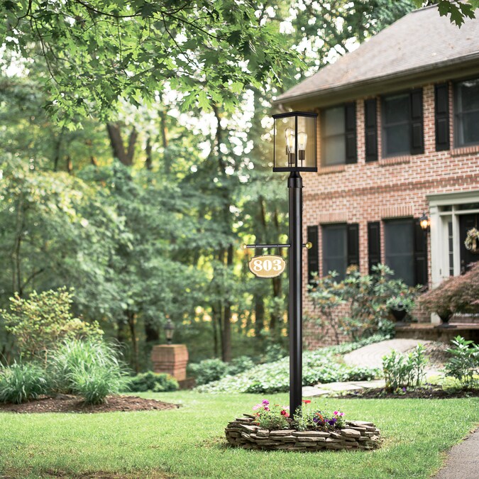 Design House Mayfield 17.75-in Black Modern/Contemporary Outdoor Light Post Lantern - Image 9