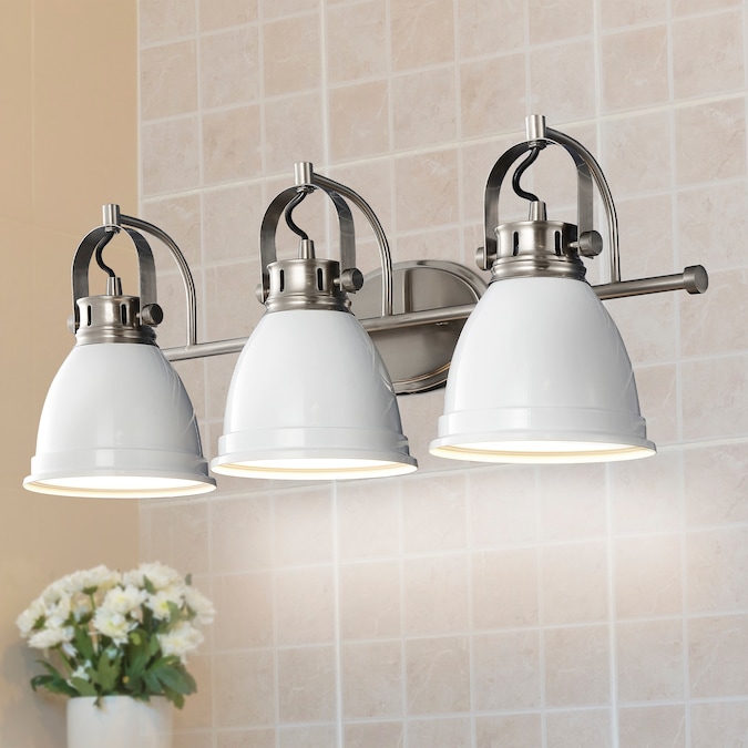 JONATHAN  Y Phineas Iron Farmhouse Bohemian 25.5-in 3-Light Satin White LED Coastal Vanity Light