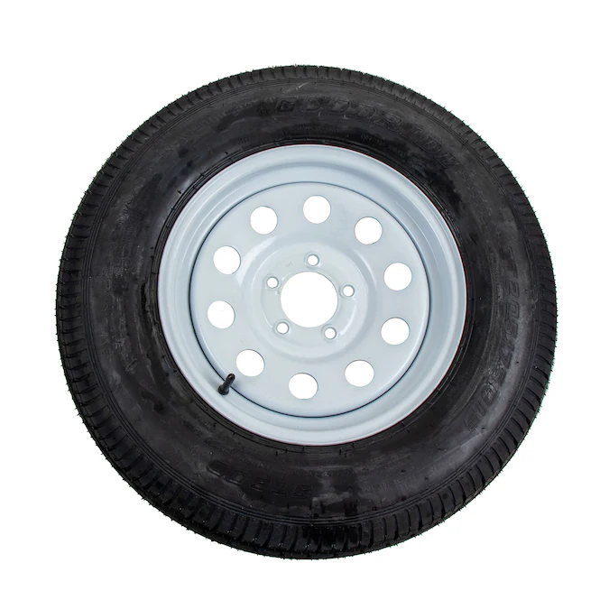 Carry-On Trailer 15 in ST205/75D15 Bias 6-Ply Tire and White Wheel 5 Lug on 4.5 in