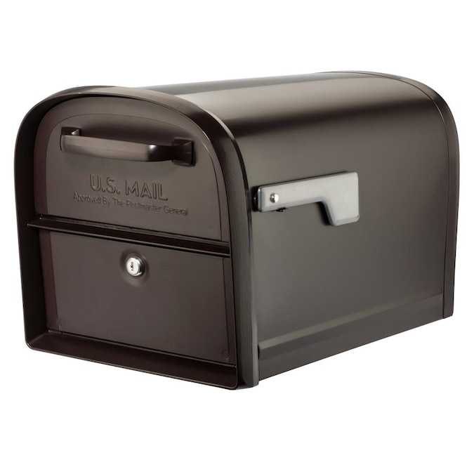 Architectural Mailboxes Post Mount Bronze Metal Large Lockable Mailbox