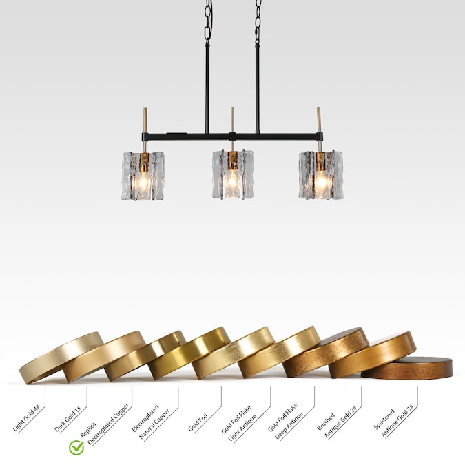 LNC Tucana 3-Light Modern/Contemporary Ribbed Glass Linear LED Large Hanging Pendant Light - Image 5