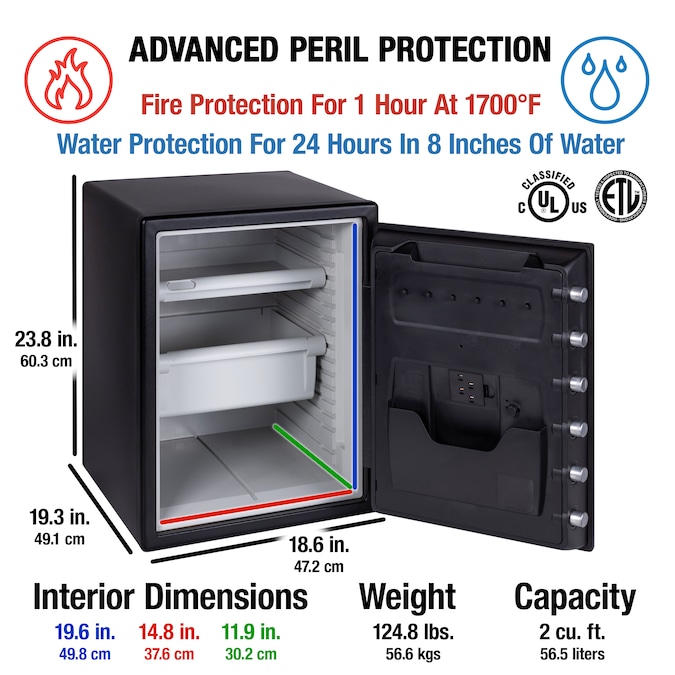 SentrySafe 2-cu ft Fireproof and Waterproof Home Safe with Electronic/Keypad Lock - Image 4