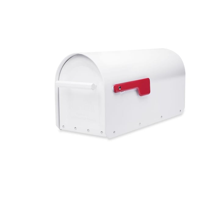 Architectural Mailboxes Post Mount White Metal Large Mailbox