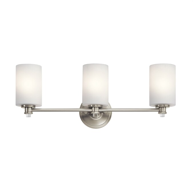 Kichler Joelson 24-in 3-Light Brushed Nickel Transitional Vanity Light