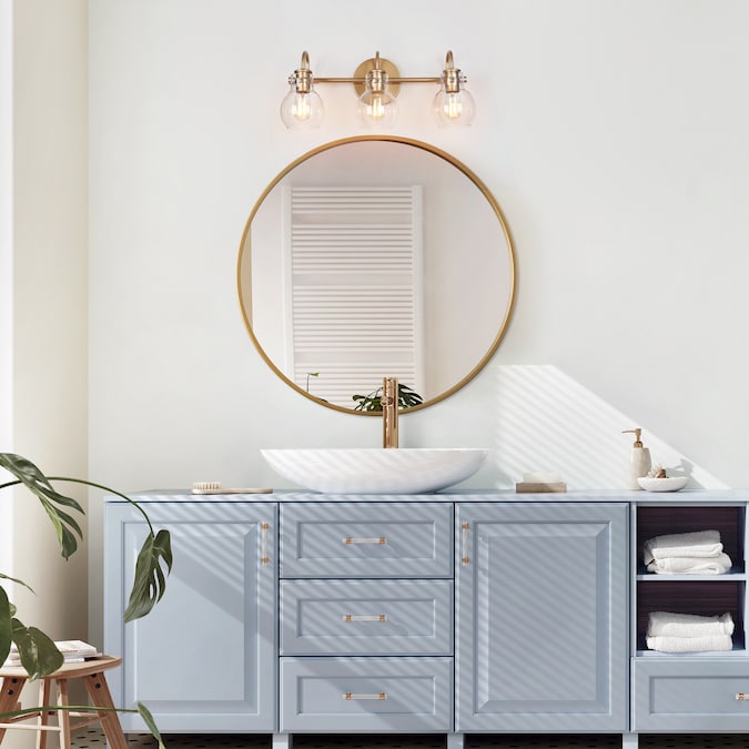 LNC Pursuit 22-in 3-Light Matte Gold LED Modern/Contemporary Vanity Light Bar - Image 3