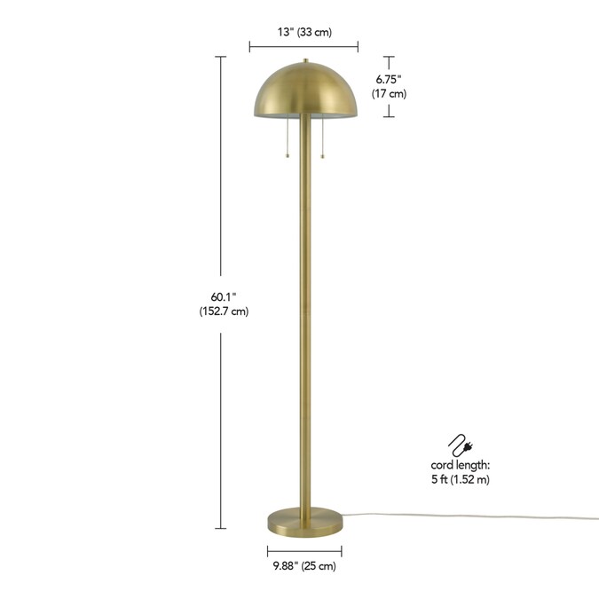 Globe Electric 60.1-in Matte Brass Floor Lamp - Image 7