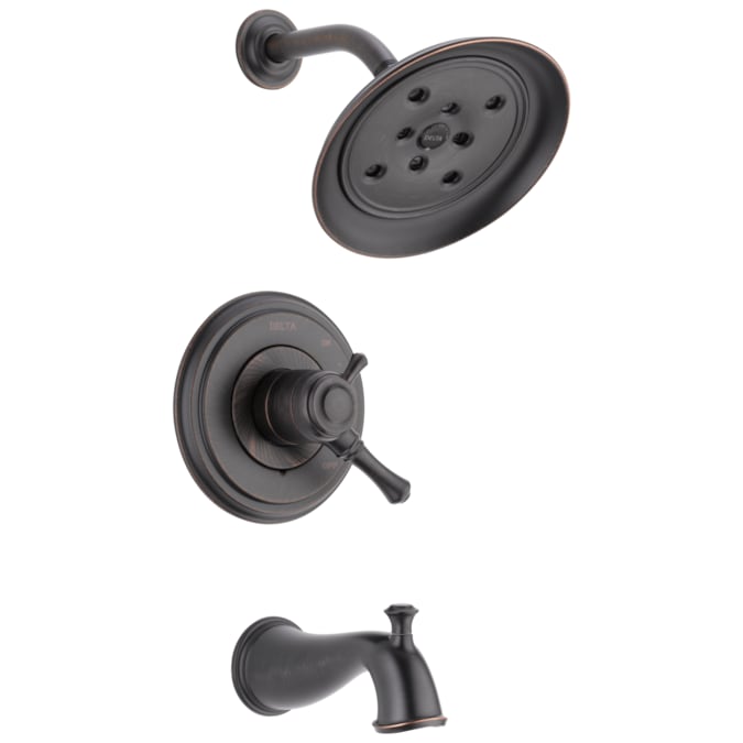 Delta Cassidy Venetian Bronze 2-handle Single Function Round Bathtub and Shower Faucet