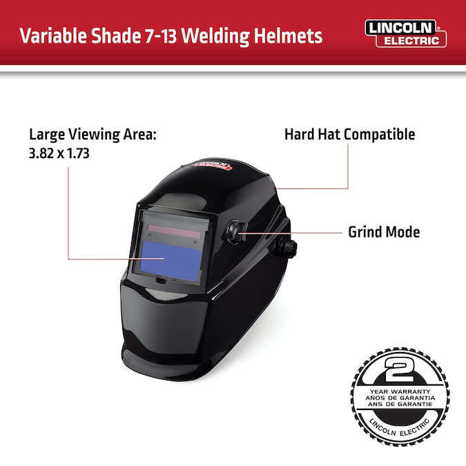 Lincoln Electric Auto Darkening Variable Shade Black Welding Helmet - Image 5