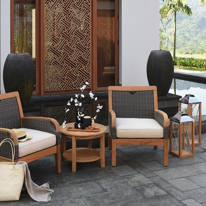 Cambridge Casual Heaton Teak Side Table with Shelf - Image 4