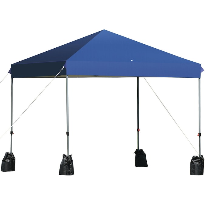 Clihome 8-ft x 8-ft Square Blue Pop-up Canopy