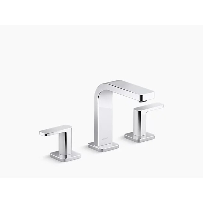 ER Polished Chrome Widespread 2-Handle WaterSense Bathroom Sink Faucet with Drain