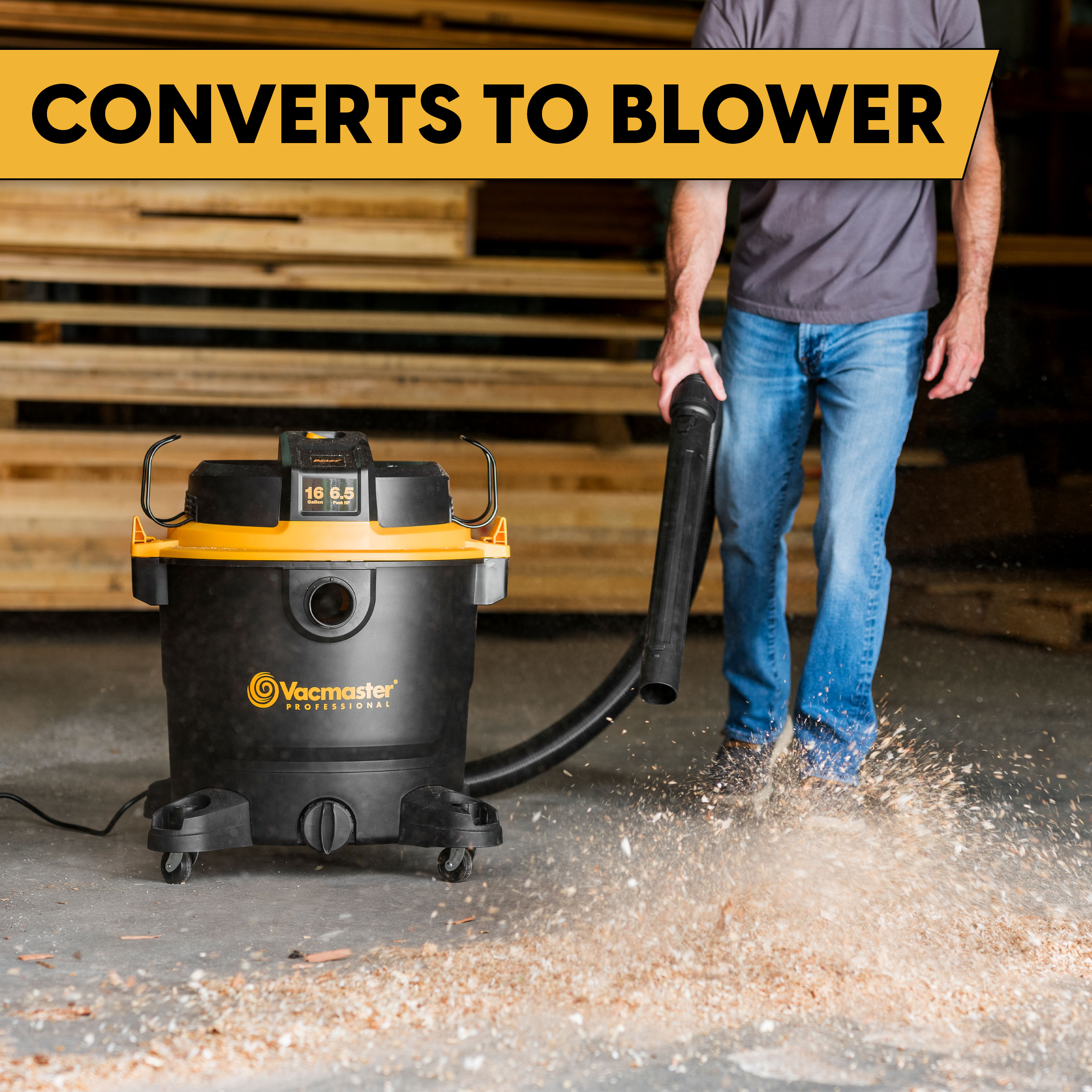 16-Gallon 6.5 HP Corded Wet/Dry Shop Vacuum with Accessories Included - Image 3
