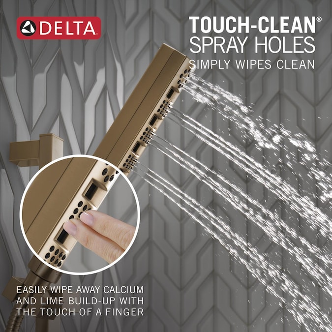 Delta Tetra Lumicoat Champagne Bronze 10.16-in Rectangle Handheld Shower Head 1.75-GPM (6.6-LPM) - Image 5