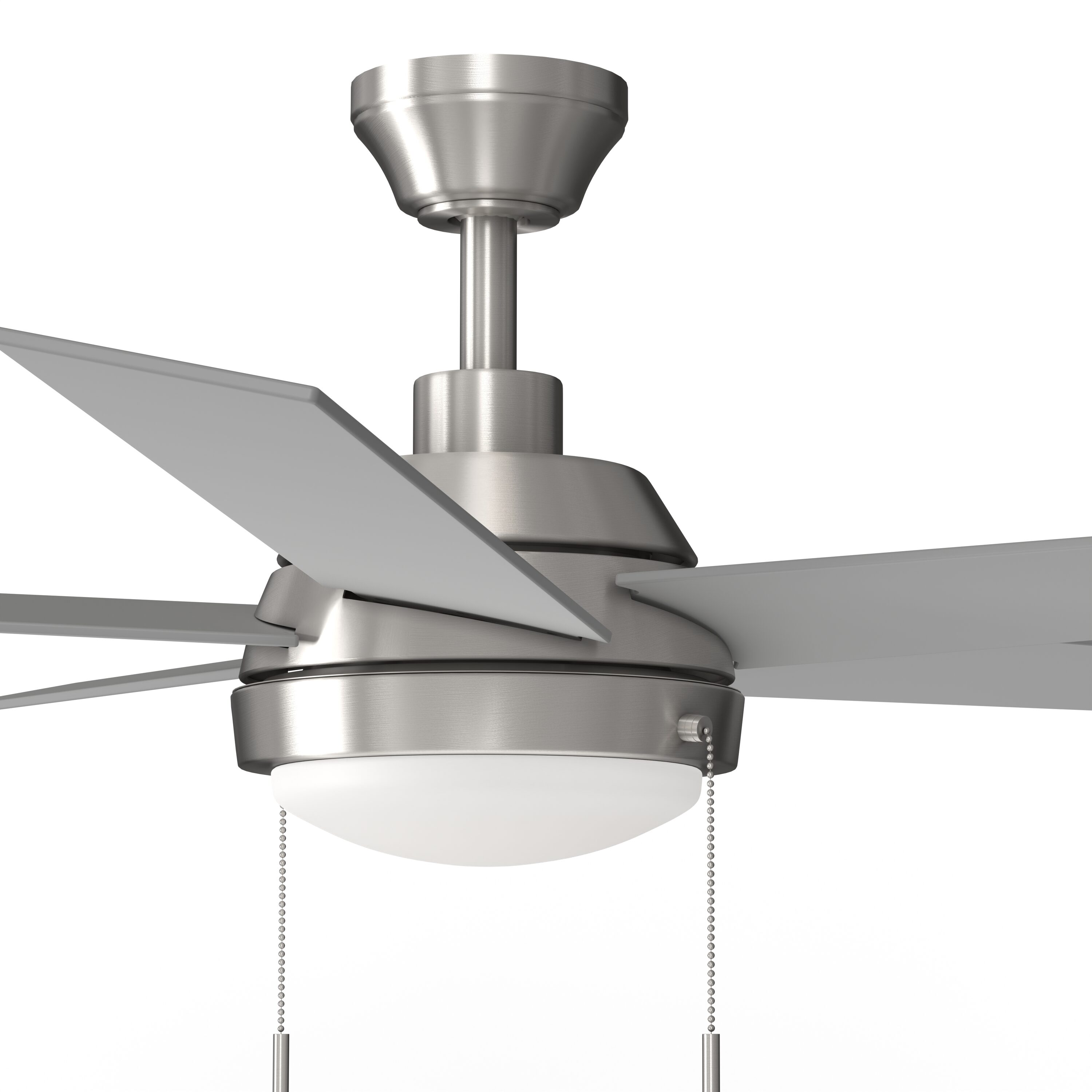 Amberwood 52-in Color-Changing Integrated LED Brushed Nickel with Walnut/Silver Blades Ceiling Fan With Light ( 5 -Blade ) - Image 8
