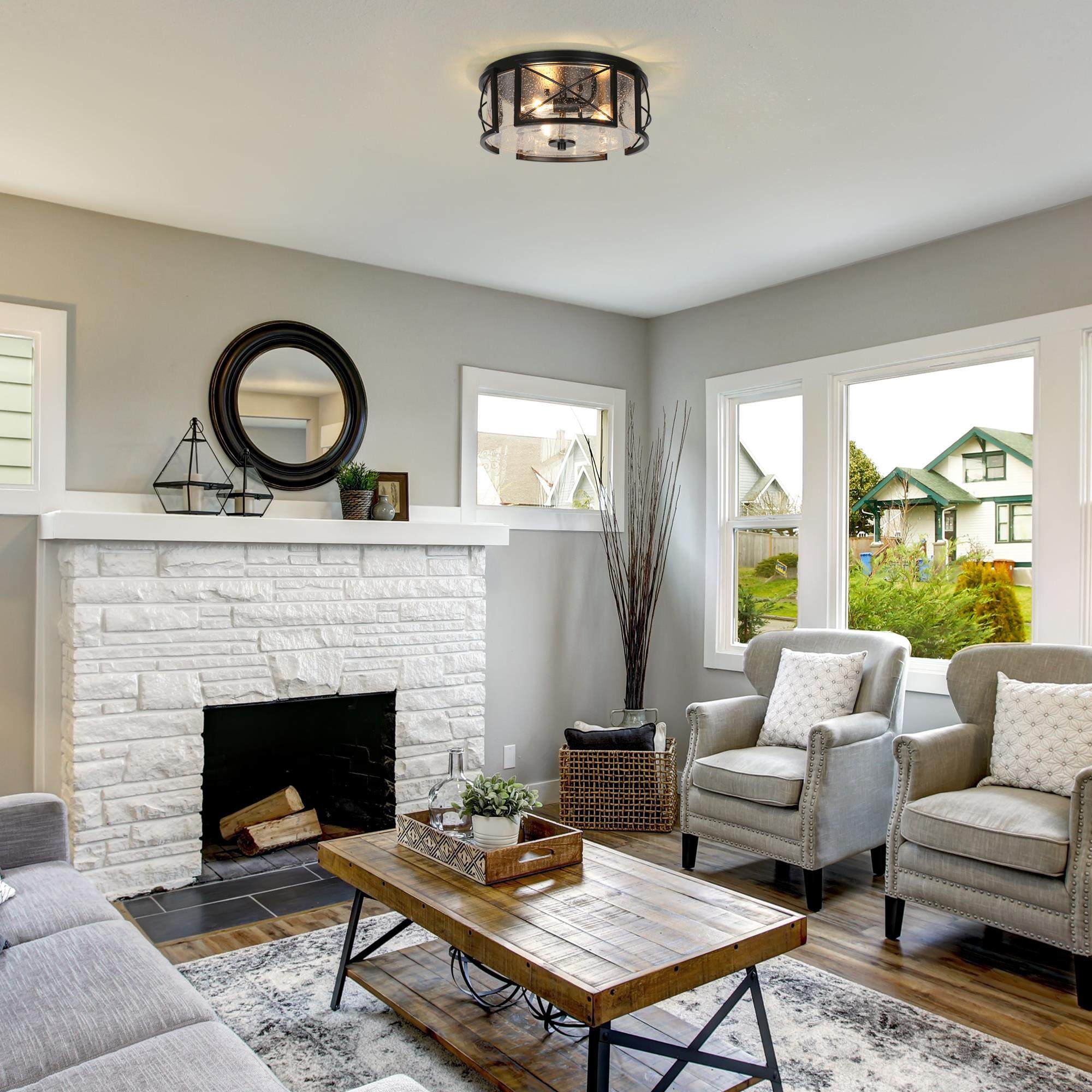 Vine 3 -Light 13-in Matte Black Flush Mount Light - Image 3