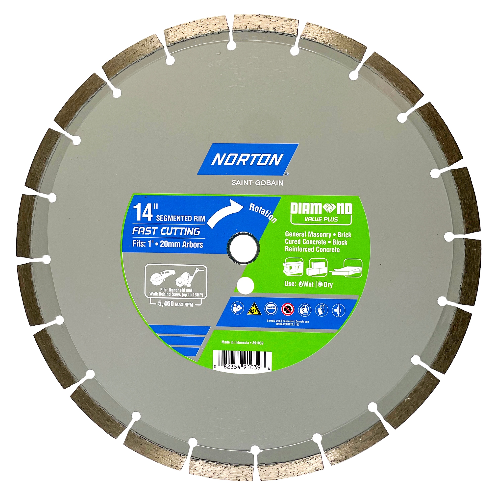 Diamond Value Plus 14-in Wet/Dry Segmented Rim Diamond Saw Blade