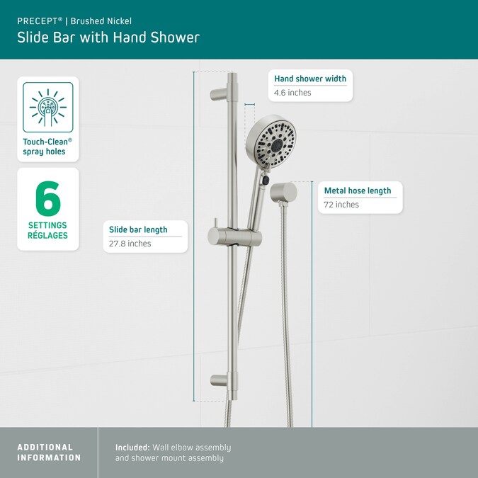 Peerless Precept Brushed Nickel Multi-function Round Bathtub and Shower Faucet Valve Included - Image 8