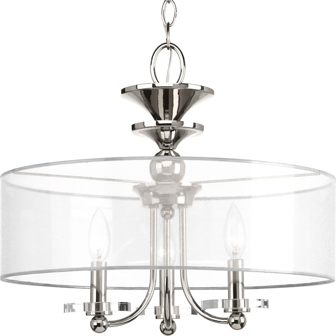 Progress Lighting Marche 3-Light Polished Nickel Semi Flush Mount Light