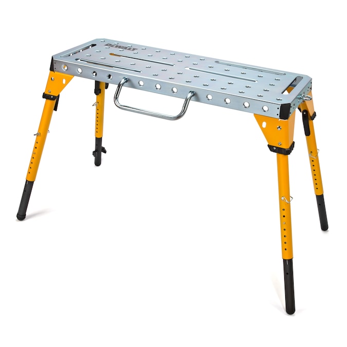 DEWALT 46-in L x 36-in H Yellow Steel Adjustable Height Portable Work Bench