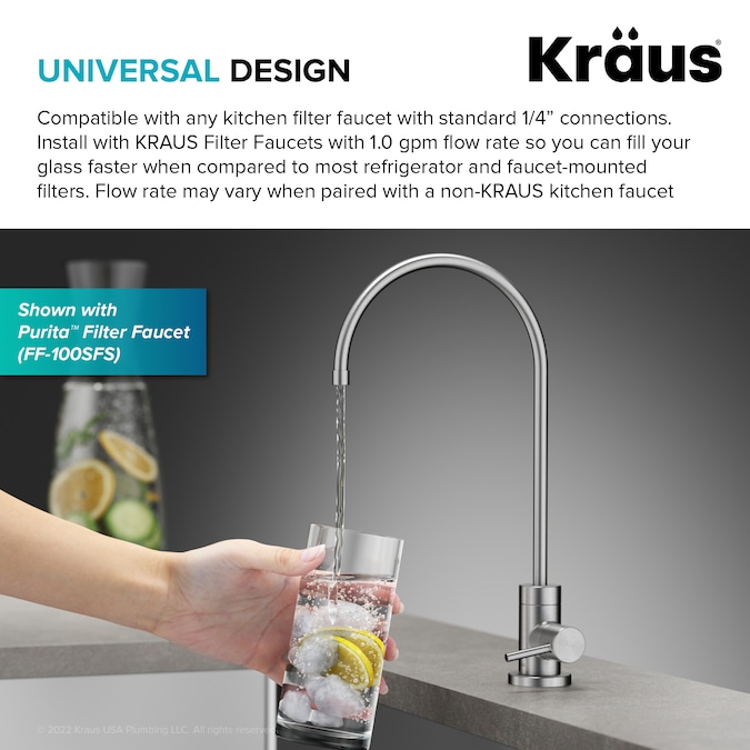 Kraus Purita Dual-stage Carbon Block Reverse Osmosis Filtration Under Sink Water Filtration System - Image 12
