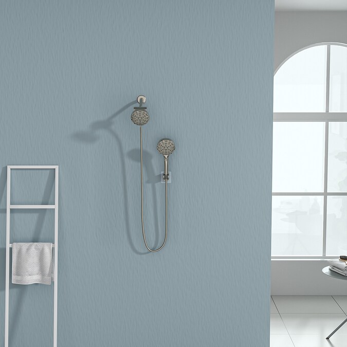 KICHAE 8-Mode Brushed Nickel 4.7-in Round Dual/Combo Shower Head 1.8-GPM (6.8-LPM) - Image 6