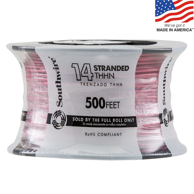 Southwire 500-ft 14-AWG Red Stranded Copper Thhn Wire (By-the-roll)