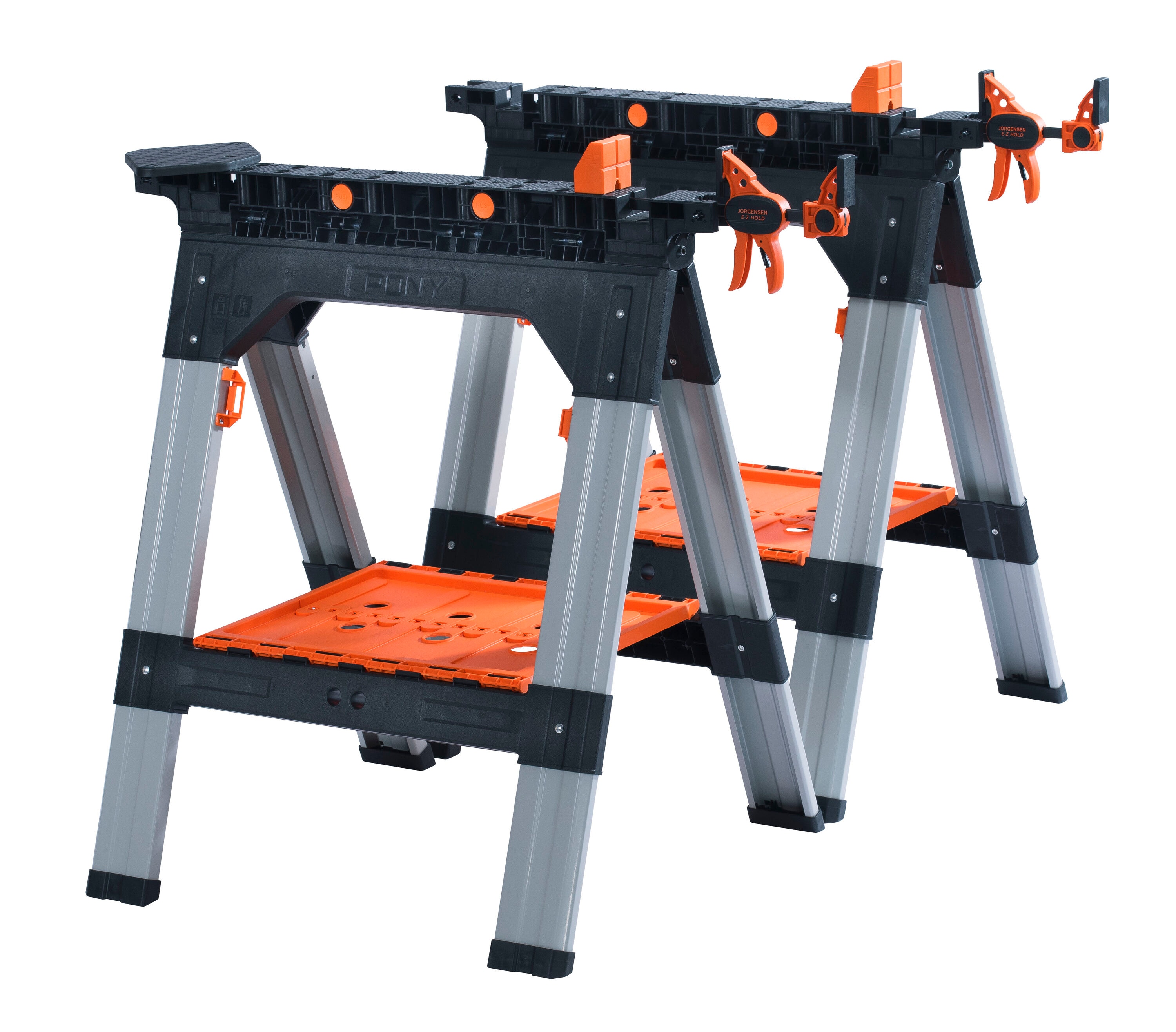 2 -Pack 27-in W x 34.6-in H Plastic/Steel Saw Horse ( 1200-lb Capacity)