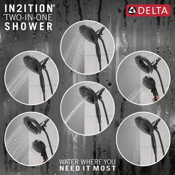 Delta Saylor Matte Black 6.81-in Round Dual/Combo Shower Head 1.75-GPM (6.6-LPM) - Image 5