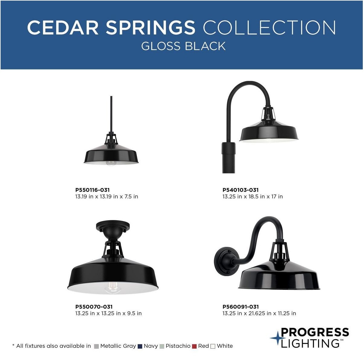 Cedar Springs 1 -Light 9.5-in Red Indoor/Outdoor Semi Flush Mount Light - Image 12