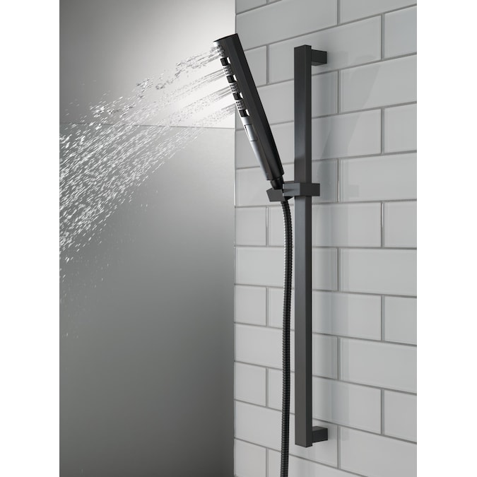 Delta Universal Showering Components Matte Black 3.5-in Rectangle Handheld Shower Head 1.75-GPM (6.6-LPM) - Image 2