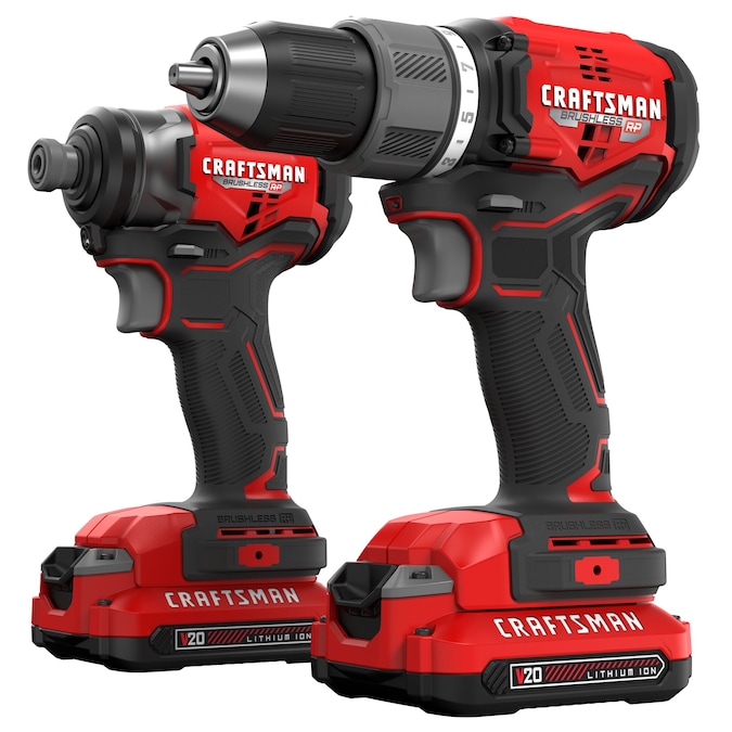 CRAFTSMAN V20 RP 20-volt Max 2-Tool Brushless Power Tool Combo Kit with Soft Case (2-Batteries Included and Charger Included)