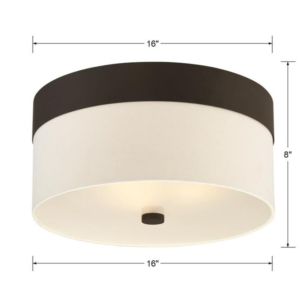 Grayson 3 -Light 16-in Matte Bronze Flush Mount Light - Image 3
