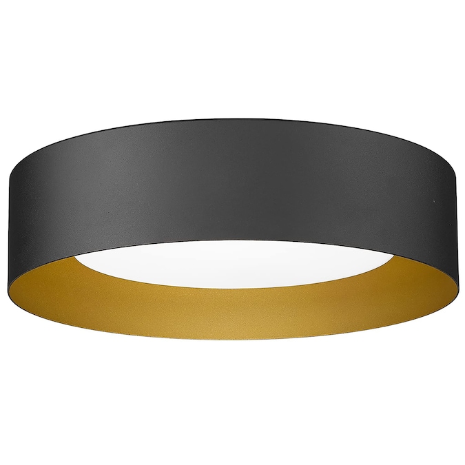 LTMATE JAZAVA 1-Light 13.8-in Matte Black Led, Flush Mount Light