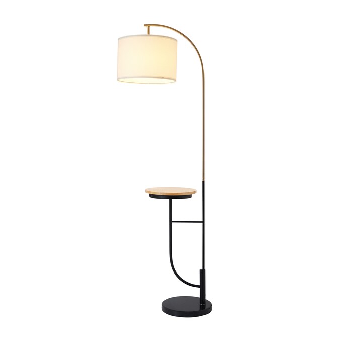 Teamson Home Danna 65-in White/Gold/Black/Wood Arc Floor Lamp